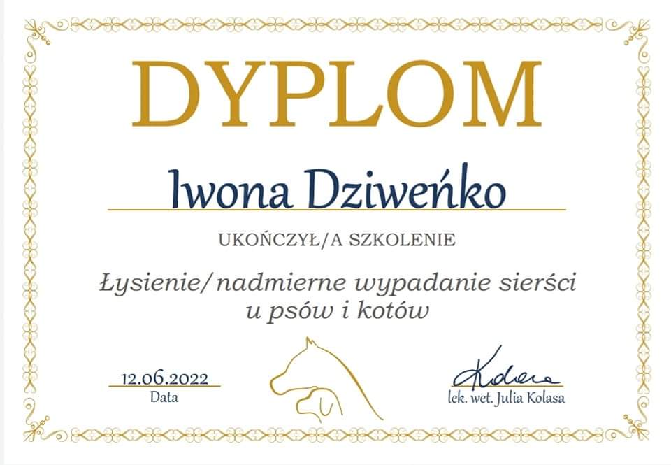 Read more about the article Dyplom – Łysienie / nadmierne wypadanie sierści u psów i kotów